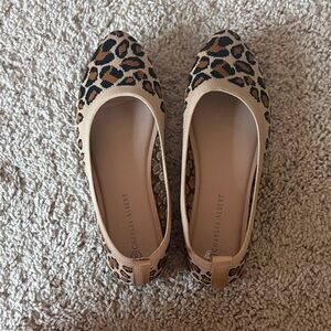 Charles Albert Leopard Knit Ballet Flats in Tan and Black